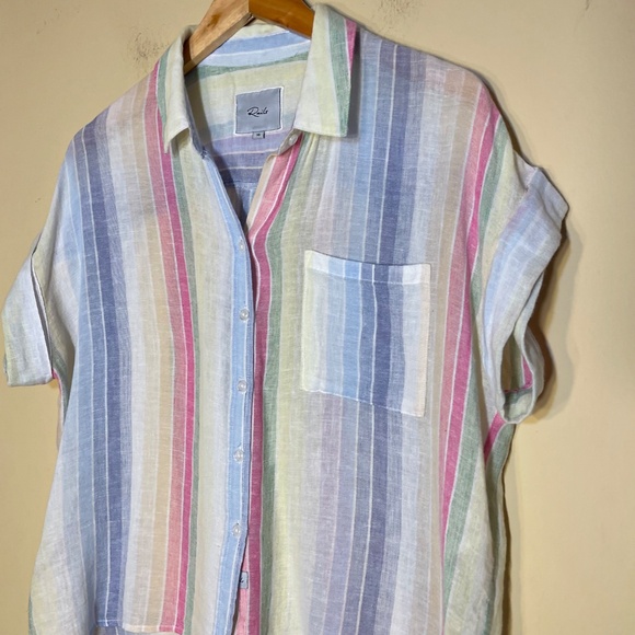 Linen Rails Multicolor Striped Button-Up Top - Picture 3 of 10